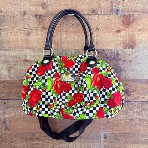 Vintage Betseyville Betsey Johnson Rose Checkered Women's Bag